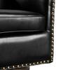 Flash Furniture Myles Club Style Commercial Barrel Accent Armchair, Black Leathersoft Upholstery, Brass Nail Trim BS-AC22-061-BLKPU-GG